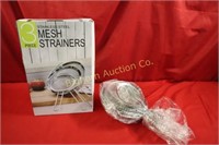 New Stainless Mesh Strainers 3pc lot