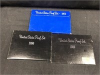 1972,1980,1982 US Proof Sets