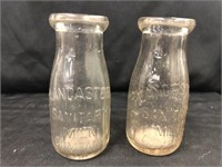 (2) Lancaster Sanitary Creamer Bottles