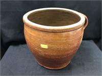 Stoneware Glazed Handled Crock