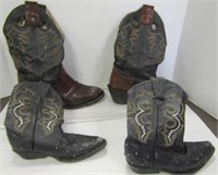 2 Pairs of Vintage Cowboy Boots 1 Kids Size