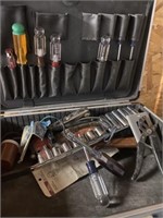 case with sockets, screw drivers and assorted