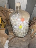 Large bottle of golf balls