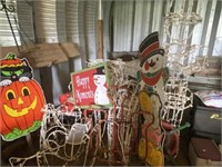 Assorted yard Christmas ornaments and Shepherd's