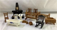 Lot of miscellaneous doll furniture