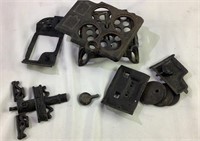 Vintage miniature cast-iron stove parts