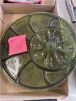 VINTAGE GREEN APPETIZER PLATTER