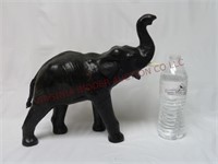 Vintage Paper Mache & Leather Elephant ~ 11.5"t