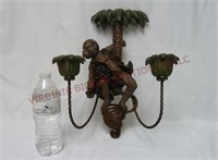 Vintage Pirate Monkey Wall Sconce ~ Resin