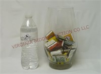 Glass Vase & Matchbooks / Matches ~ Unused