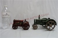 Vintage Cast Metal Tractors ~ Set of 2