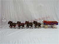 Vintage Cast Metal Horse Drawn Cart / Wagon