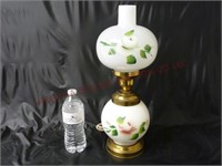 Vintage / Antique Hand Painted Milk Glass Lamp