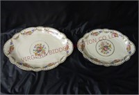 Vintage MZ Czechoslovakia Oval Platters ~ Set of 2