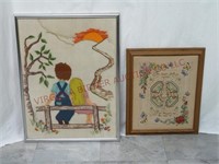 Framed Needlepoint & Cross Stitch Pictures