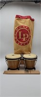 LP Music Collection Wood Bongo Drums With Carrier