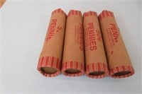 4 rolls of wheat pennies