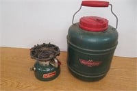 Western Field glass lined jug & Coleman heater