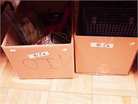 Two boxes including office desk accessories,