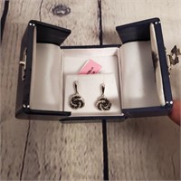 New Sterling Diamond Celtic Knot Diamond Earrings