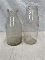 Genuine Vacuum oil co & imperial quart oil bottles