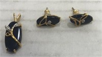 Earrings & Pendant Set 14k/10k Black