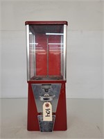 Red Vintage Oak Gumball Machine