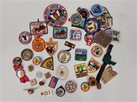 Lot of Boy Scout Patches,Badges,Pins,& Compass