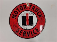 Metal IH Motor Truck Service Sign