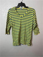 Vintage 1970s Striped V Neck Shirt