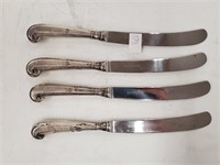 (4) Dinner Knives w/ .5oz Silver Handles