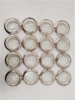 (16)Matching Italian Silver & Cut Crystal Coasters