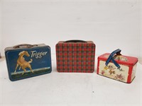 (3) Vintage Tin Lunch Pales