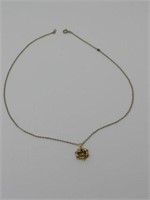 14KT YELLOW GOLD PENDANT W/ GOLD FILLED CHAIN