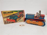 1950's Battery Powered Robot on Bulldozer Toy