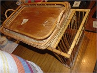 (3) Wicker and Rattan Serving trays