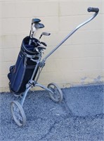 Right Hand Golf Clubs, Bag, and Cart