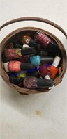 Basket of nail polish