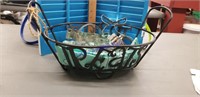 Treat basket with metal cookie cutters