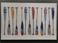 Framed Art Print on Canvas: Oars