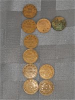 1920s-30s King George V Canadian Pennies (10)