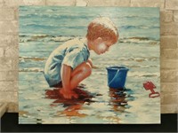 Boy at Beach Canvas Print - 23.75 x 20.25"