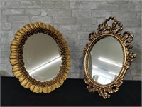 2 Oval Tabletop Picture Frame-Style Mirrors