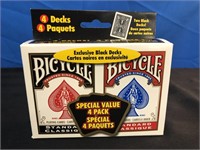 4 Decks Bicycle Playing Cards -new