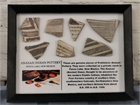 Framed Prehistoric Anasazi Indian Pottery