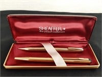 Sheaffer Gold Tone Pen & Pencil Set in Case