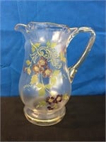 Beautiful Hand Blown & Painted Pitcher