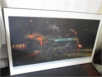 VINTAGE TRAIN PRINT WITH LIGHTS BY JAMES HAWORTH