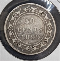 1899 Newfoundland Canada Sterling Silver 50-Cent C