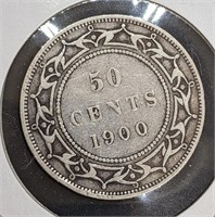 1900 Newfoundland Canada Sterling Silver 50-Cent C